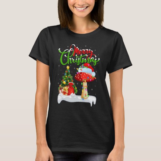 Mushroom   Xmas Decorations Santa Mushroom Christm Tシャツ (正面)