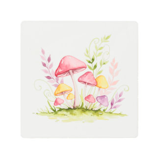 Mushrooms メタルプリント