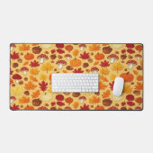 Mushrooms and Falling Leaves Enchanted Autumn デスクマット (キーボード&マウス)