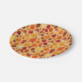 Mushrooms and Falling Leaves Enchanted Autumn ペーパープレート (アングル)