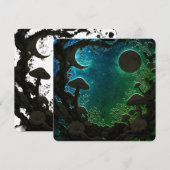 Mushrooms and Moons Teal Blue Fairycore Scrapbook シーズンカード (正面/裏面)