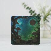 Mushrooms and Moons Teal Blue Fairycore Scrapbook シーズンカード (スタンド正面)