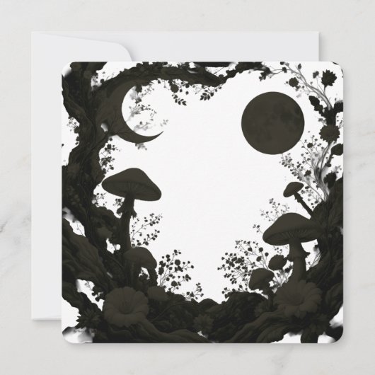 Mushrooms and Moons Teal Blue Fairycore Scrapbook シーズンカード (裏面)