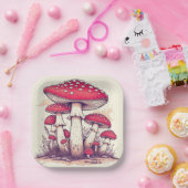 mushrooms Birthday or Shower  ペーパープレート (パーティー)