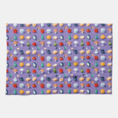 Mushrooms pepper lemon and isometric jars キッチンタオル (横)