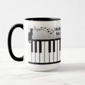 Musi-Cats Piano Keyboard - Customize Name & Title マグカップ (左)