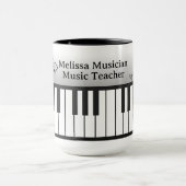 Musi-Cats Piano Keyboard - Customize Name & Title マグカップ (中央)