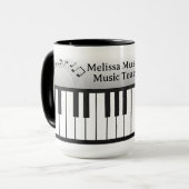 Musi-Cats Piano Keyboard - Customize Name & Title マグカップ (正面左)