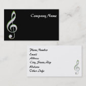 MUSICエメラルドとダイヤモンドトレブルクレフ、 音符記号 名刺 (正面/裏面)