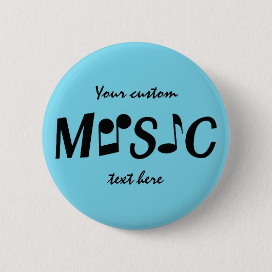 MUSICカスタムの色と文字 缶バッジ (正面)