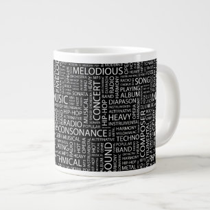 MUSICパターンのワードクラウド ジャンボコーヒーマグカップ