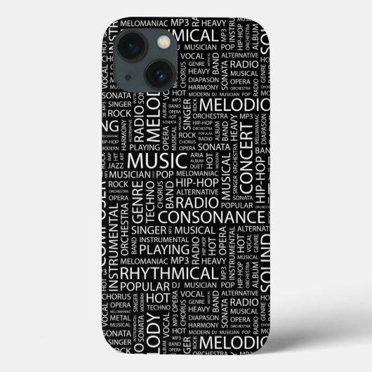 MUSICパターンのワードクラウド Case-Mate iPhoneケース (裏面)