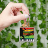 Music2-Premium Squareキーチェーン キーホルダー (手)