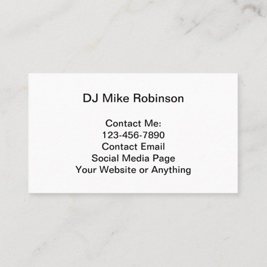 Music クール DJ名刺 名刺 (裏面)