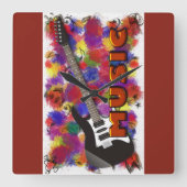 Music スクエア壁時計 (正面)