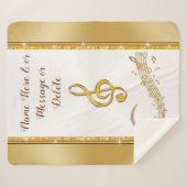 Music パーソナライズされた Note Branet, Cozy Sherpa シェルパブランケット (正面(横))