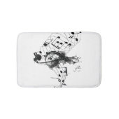 Music 王室の Note白黒の煙エフェクト バスマット (正面)