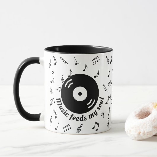 Music 食べ物を与え My Soul Vinyl Album 2 Mug マグカップ (ドーナツ)