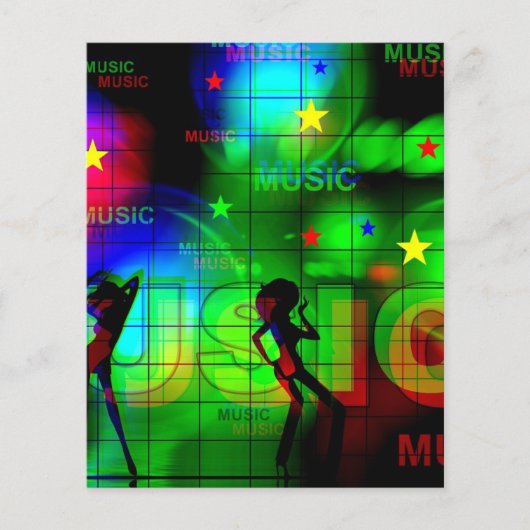 music-163256明るいネオンライトカラーミュージックダンシ チラシ (正面)