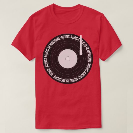 Music Addict Music is Medicine Vinyl Record 2 Tシャツ (デザイン正面)