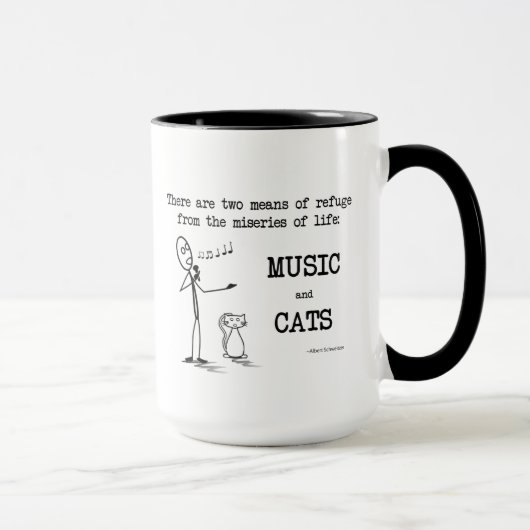 Music and Cats - Schweitzer引用文 マグカップ (右)