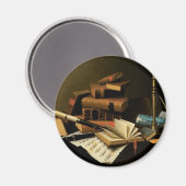 Music and Literature by William Harnett, Fine Art マグネット (正面/裏面)