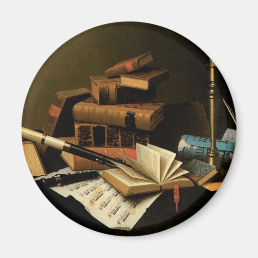 Music and Literature by William Harnett, Fine Art マグネット (正面)