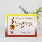 Music and Sunflowers結婚式招待状 招待状 (スタンド正面)