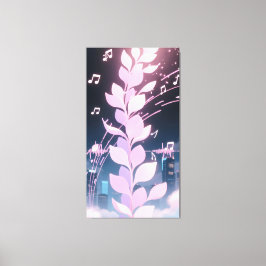 Music animation petals swaying rhythm キャンバスプリント