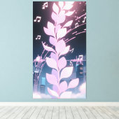 Music animation petals swaying rhythm キャンバスプリント (インサイチュ (ウッドフロア))