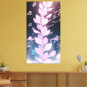 Music animation petals swaying rhythm キャンバスプリント (インサイチュ (リビング))