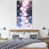 Music animation petals swaying rhythm キャンバスプリント (インサイチュ (寝室))