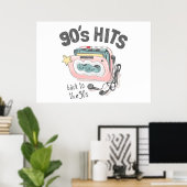 Music Art Back To The 90s ポスター (ホームオフィス)