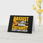 Music Art Bassist Like A Normal Guitarist カード (黄色い花)