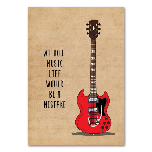 Music Art Without Music Life Would Be A Mistake テーブルナンバー (正面)