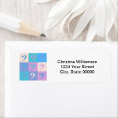 Music Bassクレフ、 音符記号パーソナライズ差出人住所 ラベル (インサイチュ)