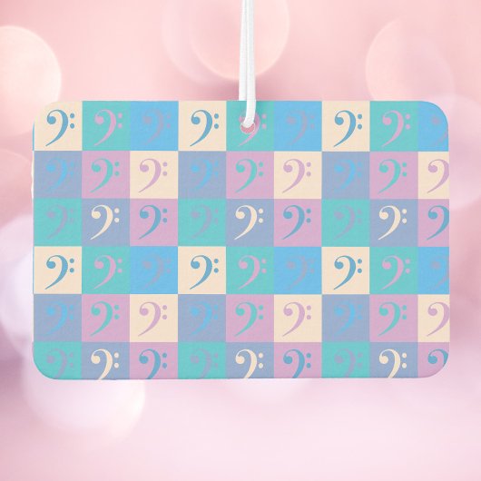 Music Bass Clef Pattern Pastel カーエアーフレッシュナー
