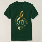 Music Beach Note Gold, Navy Tシャツ (デザイン正面)