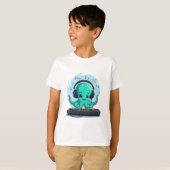 Music Boy, Happy Octopus DJ Tシャツ，パーティー Tシャツ (正面フル)
