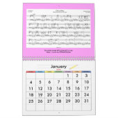 Music Calendar of 2026, Zodiac Year of the Horse カレンダー (1月 2026)