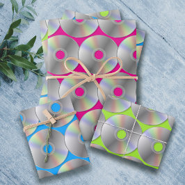 Music CD Pattern Wrapping Paper Sheets ラッピングペーパーシート