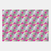 Music CD Pattern Wrapping Paper Sheets ラッピングペーパーシート (正面)