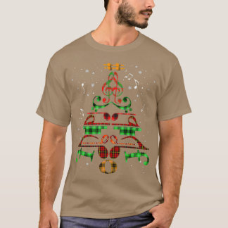 Music Christmasree Music Notesreble Clef Decor fri Tシャツ