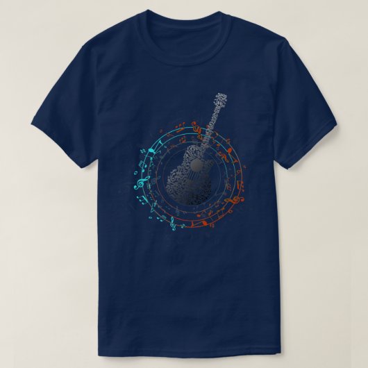 Music Circle Guitarist Gift Idea, Music Notes Tシャツ (デザイン正面)