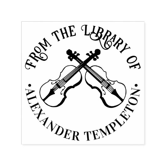 Music Crossed Violinsライブラリのブック名 セルフインキングスタンプ (デザイン)