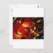 Music Destiny Song & Dance Notes楽器 ポストカード (正面/裏面)