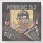 MUSIC DJあなたの写真はこちら ストーンコースター (正面)