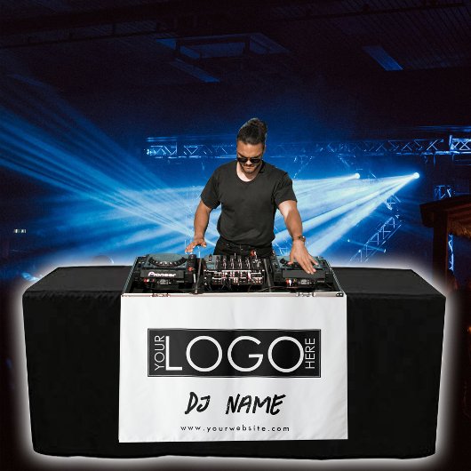 Music DJ Business Logo Tableランナモダンーバナー タペストリー