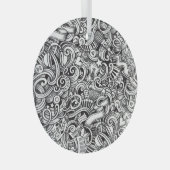Music Doodlesヴィンテージの背景 ガラスオーナメント (正面右)