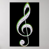 MUSIC Emerald and Diamond Treble Clef ポスター (正面)